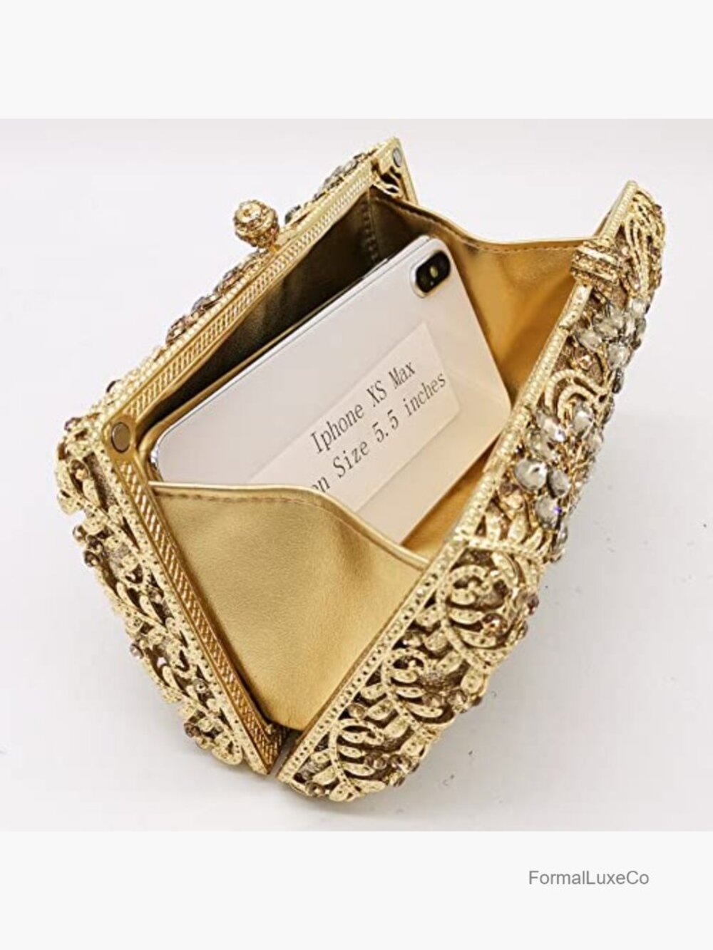 Floral Crystal Clutch Purse Evening Handbag Rhinestone Bridal Mini Bag - Picture 5 of 7